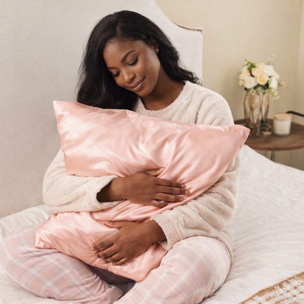 👉 Satin Pillowcase for Hair and Skin, Queen Pillow Cases Set of 2 Pack, 20 X 30